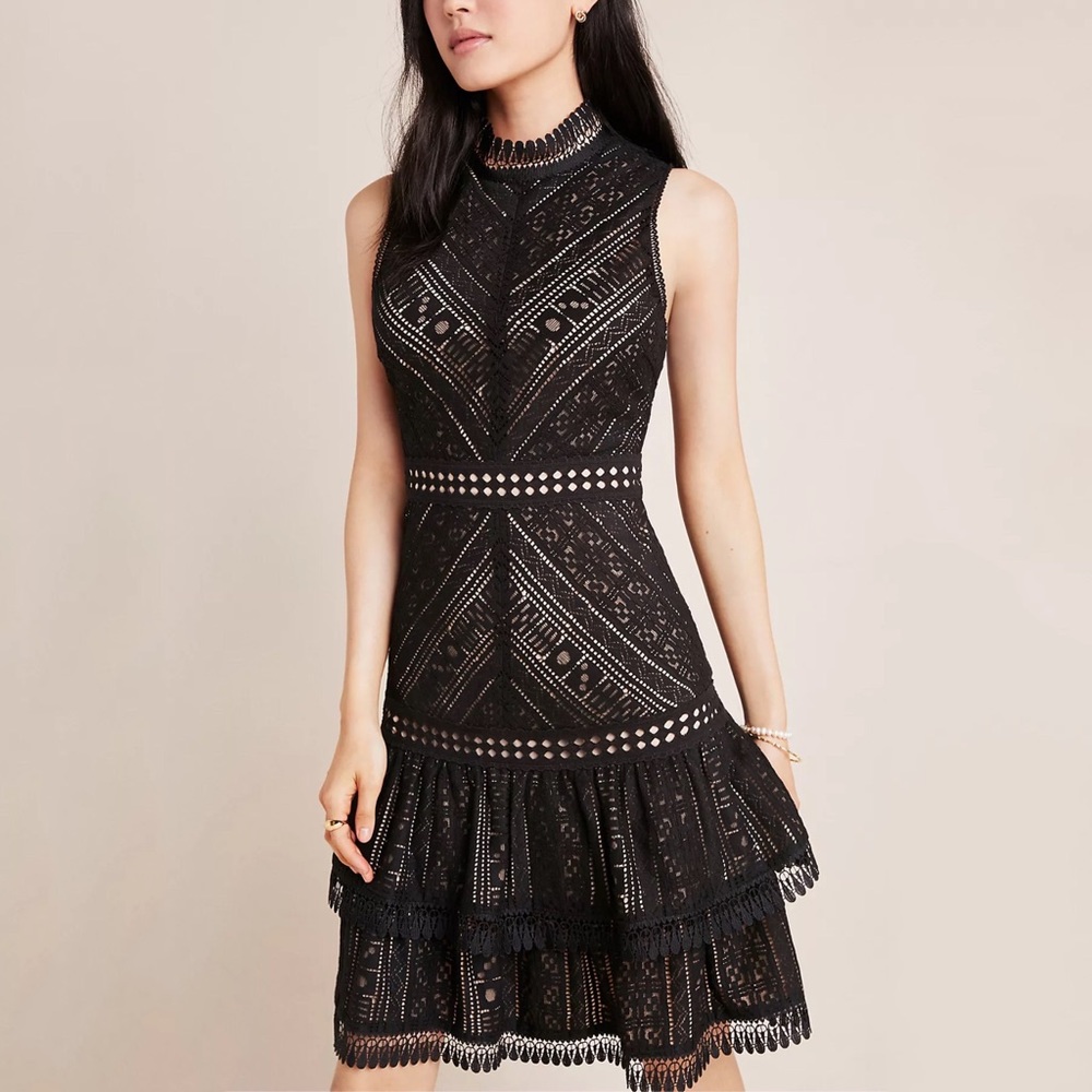 Anthropologie Bella Lace Mini Dress